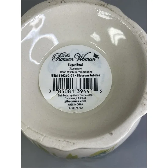 Pioneer Woman BLOSSOM JUBILEE Sugar Bowl W/ Lid SPOONFUL OF SUGAR - Picture 6 of 6